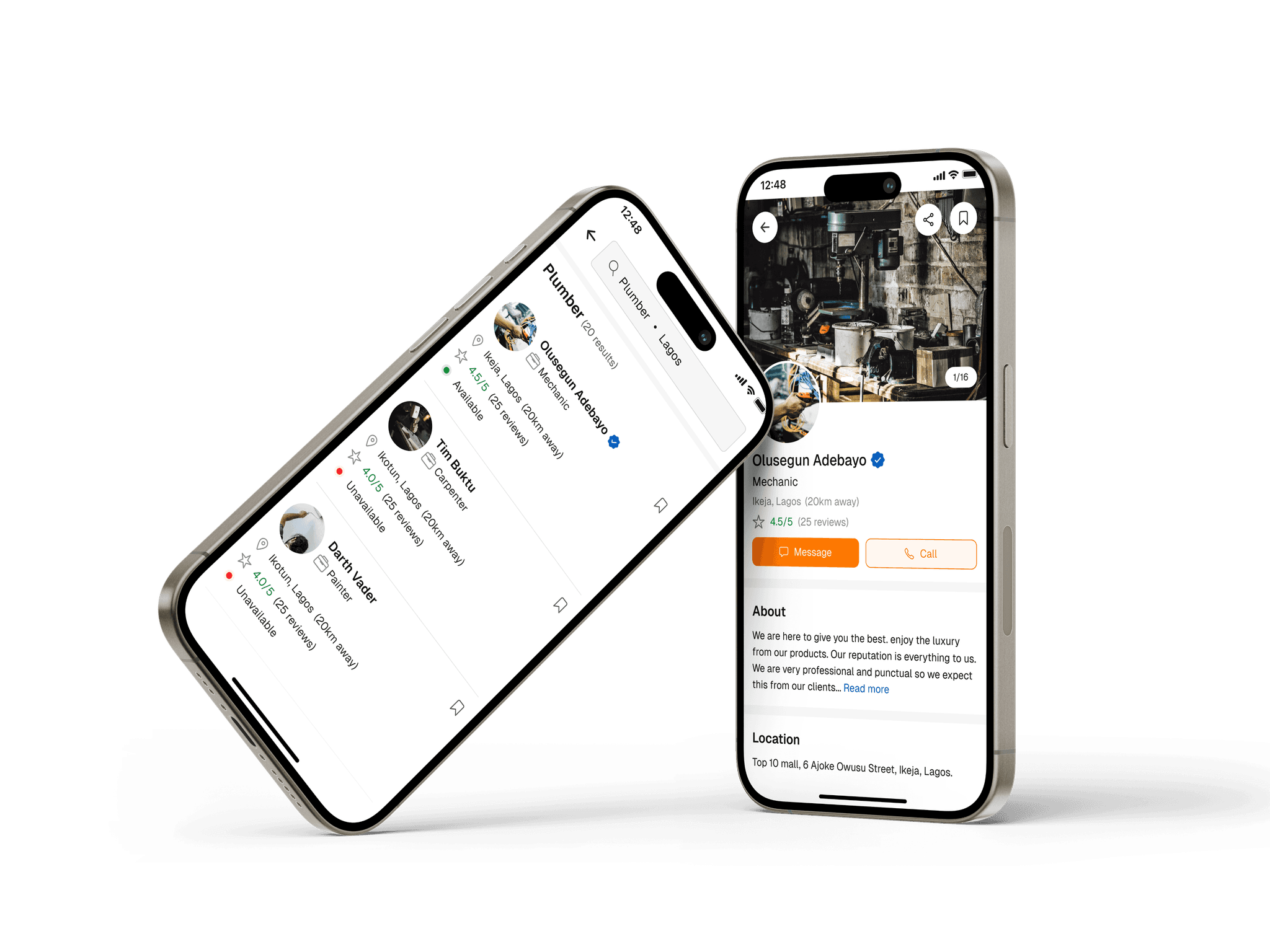 ServiceDey app interface