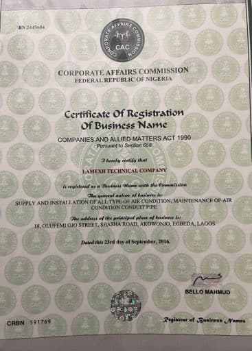 Certificate