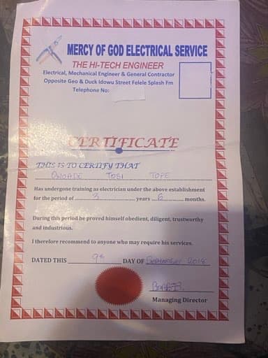 Certificate
