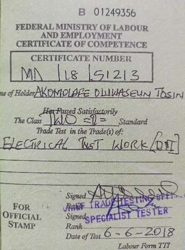 Certificate